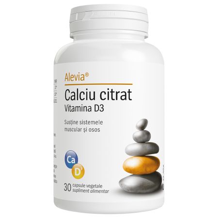 Calciu Citrat Vitamina D3, 30 capsule, Alevia