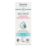 Crema hidratanta regeneratoare bio pentru fata cu aloe vera si unt de shea Basis Sensitive, 50 ml, Lavera