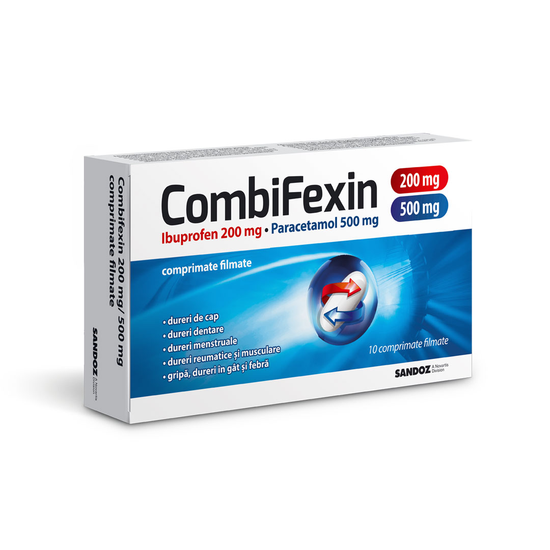 Combifexin, 200 mg/ 500 mg, 10 comprimate filmate, Sandoz