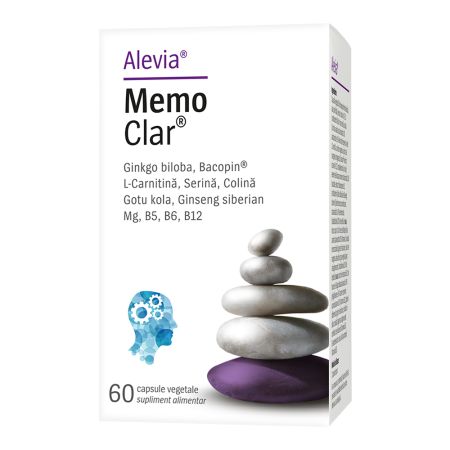 Supliment pentru memorie si focus Memo Clar, 60 capsule vegetale, Alevia