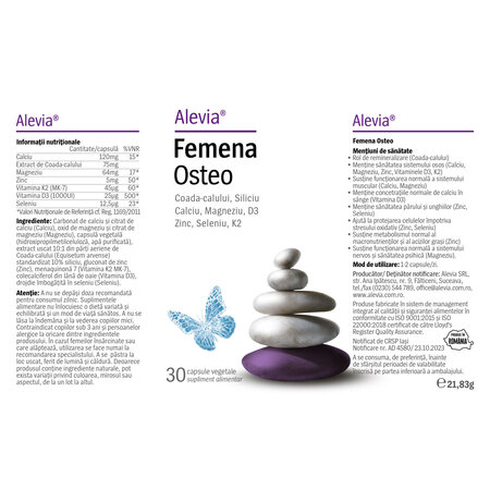 Femena Osteo, 30 capsule vegetale, Alevia 704482