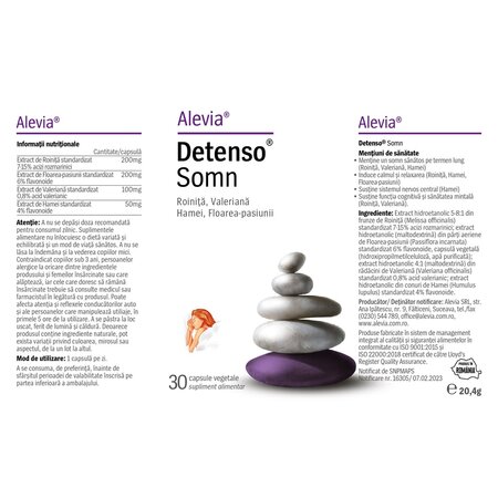 Detenso Somn, 30 capsule, Alevia 704374