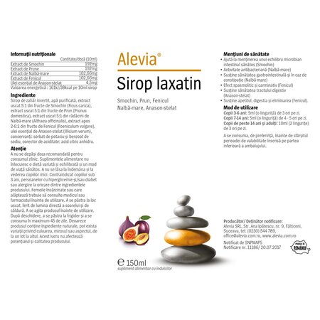 Sirop laxativ, 150 ml, Alevia 701225