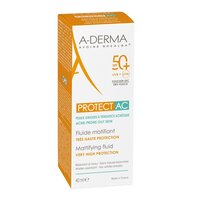Fluid matifiant pentru protectie solara cu SPF 50+, 40 ml, A-Derma Protect AC