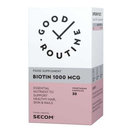 Biotin 1000 mcg Good Routine, 30 capsule vegetale, Secom