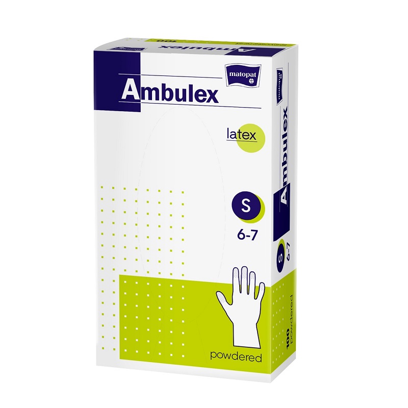 Manusi examinare latex pudrate Small, 100 bucati, Ambulex