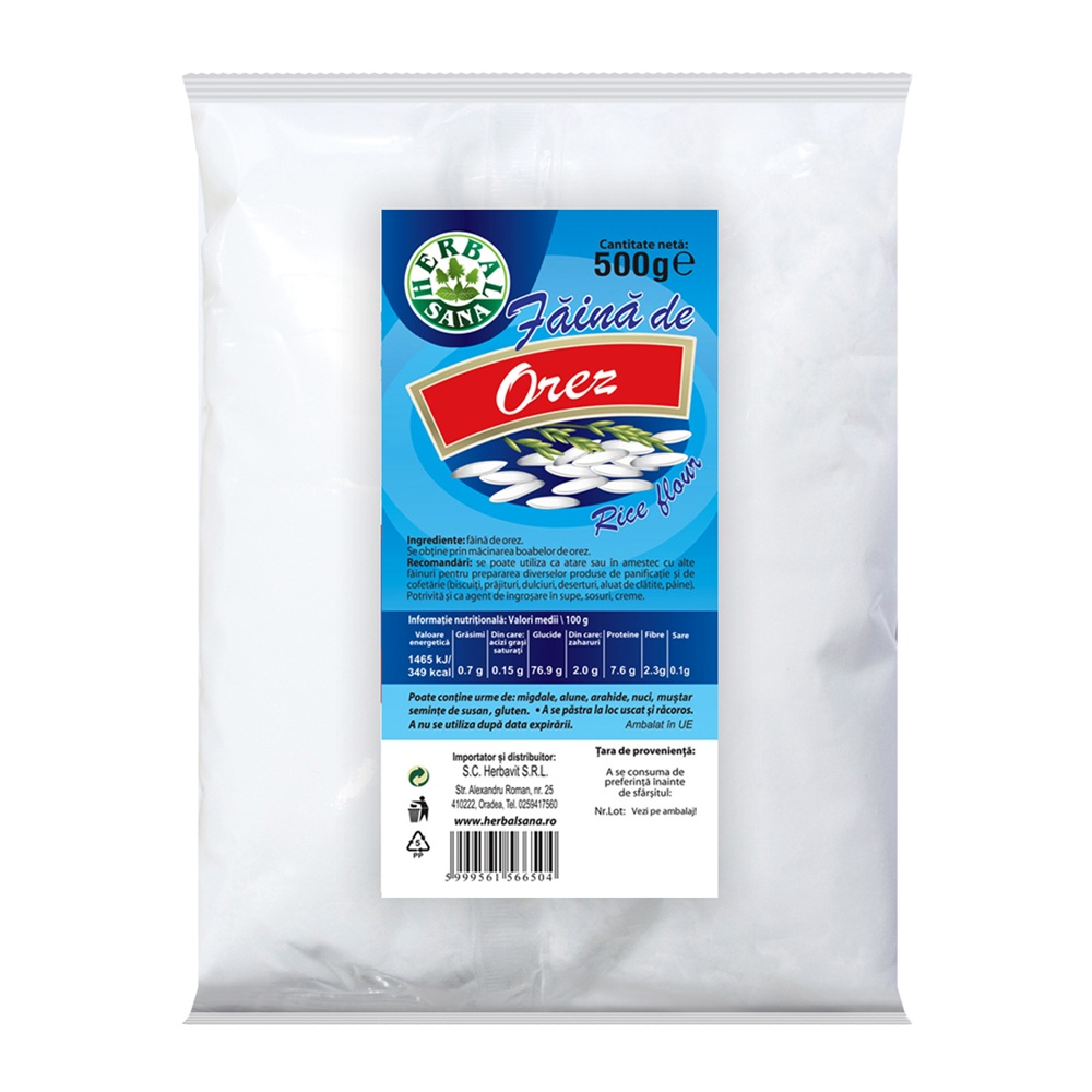 Faina de orez, 500 g, Herbavit