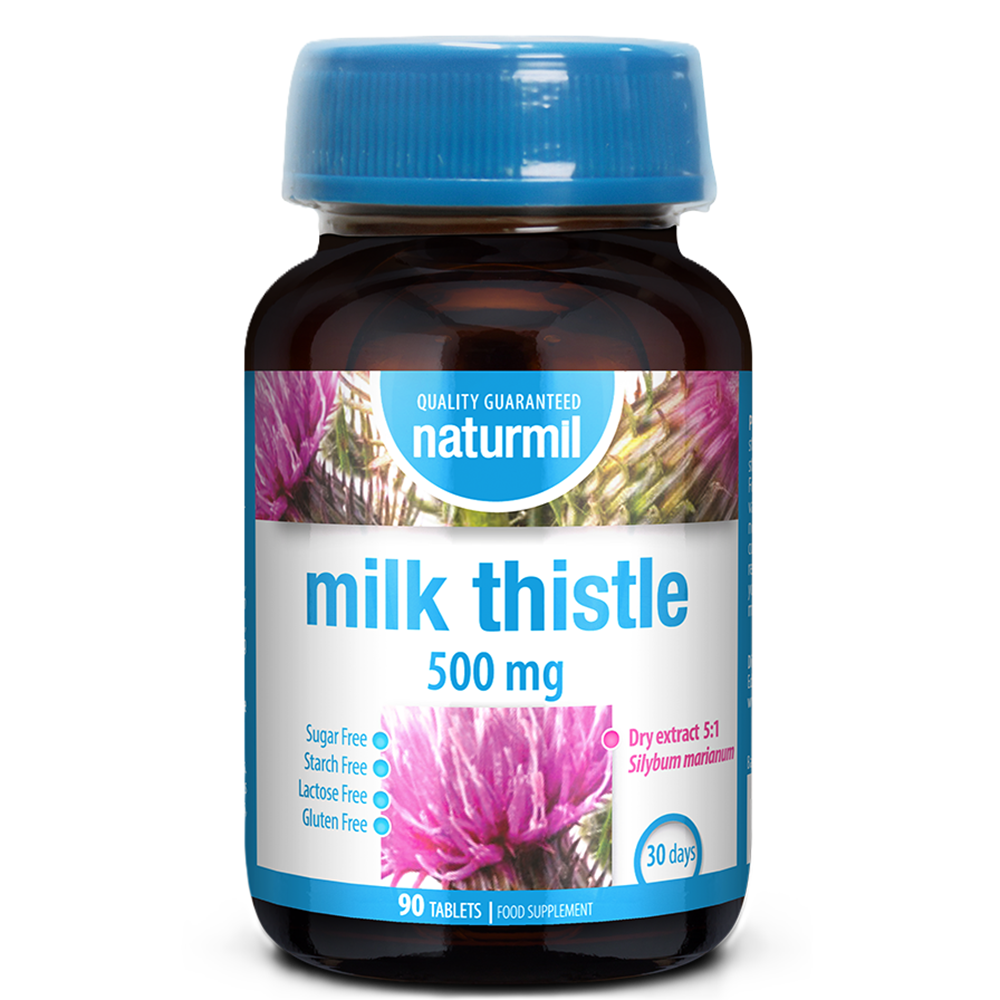 Milk Thistle, 500 mg, 90 tablete, Naturmil