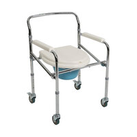 Scaun cu toaleta pentru camera cu roti, pliabil si reglabil PR-771, 1 bucata, Biogenetix