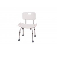 Scaun pentru dus din aluminiu reglabil pe inaltime cu spatar KY798LQ, 1 bucata, Biogenetix