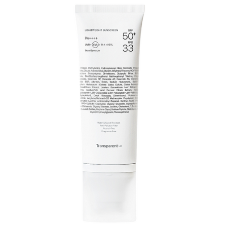 Crema de fata cu SPF50+ rezistenta la apa Lightweight Sunscreen, 100 ml, Transparent Lab