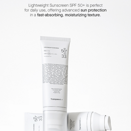 Crema de fata cu SPF50+ rezistenta la apa Lightweight Sunscreen, 100 ml, Transparent Lab 645860