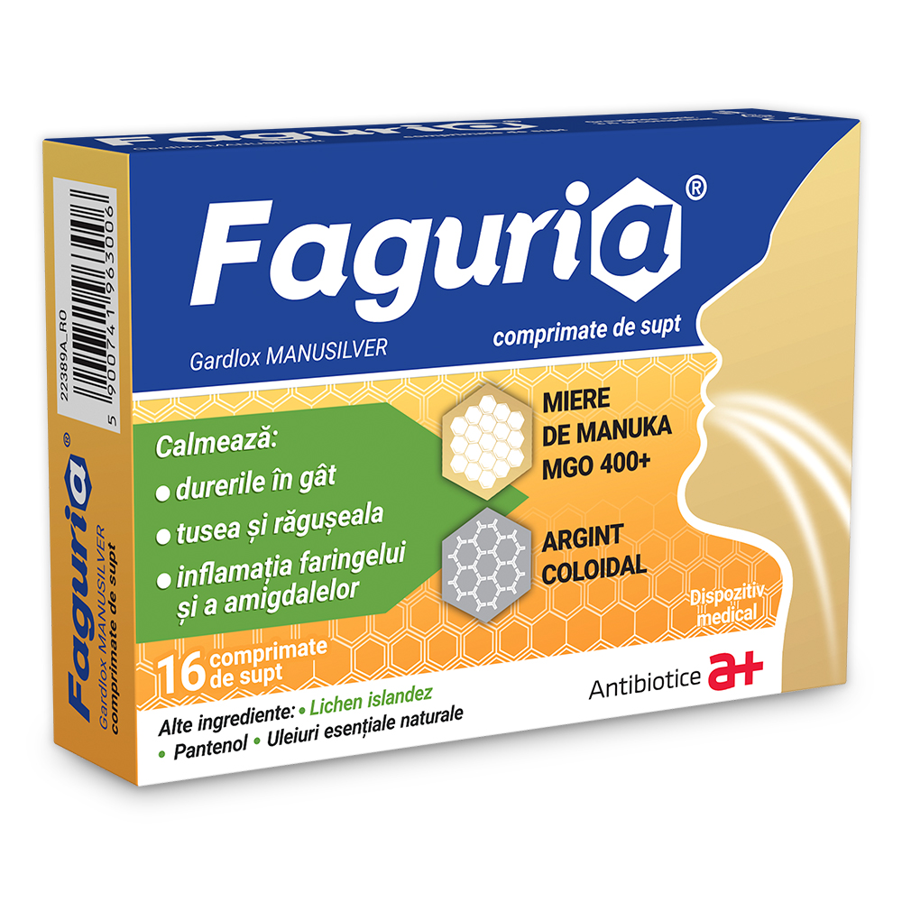 Faguria, 16 comprimate de supt, Antibiotica SA