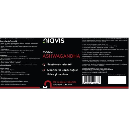 Ashwagandha, 60 capsule, Niavis 601429