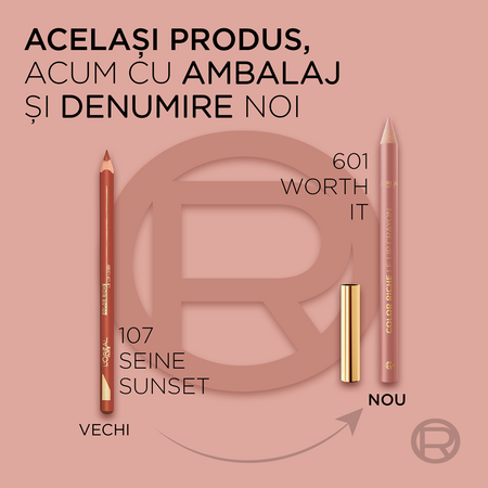 Creion de buze Nuanta 107 Seine Sunset Color Riche, 1.2 g, LOreal 695835