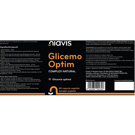 Complex Natural Glicemo Optim, 60 capsule, Niavis 601556