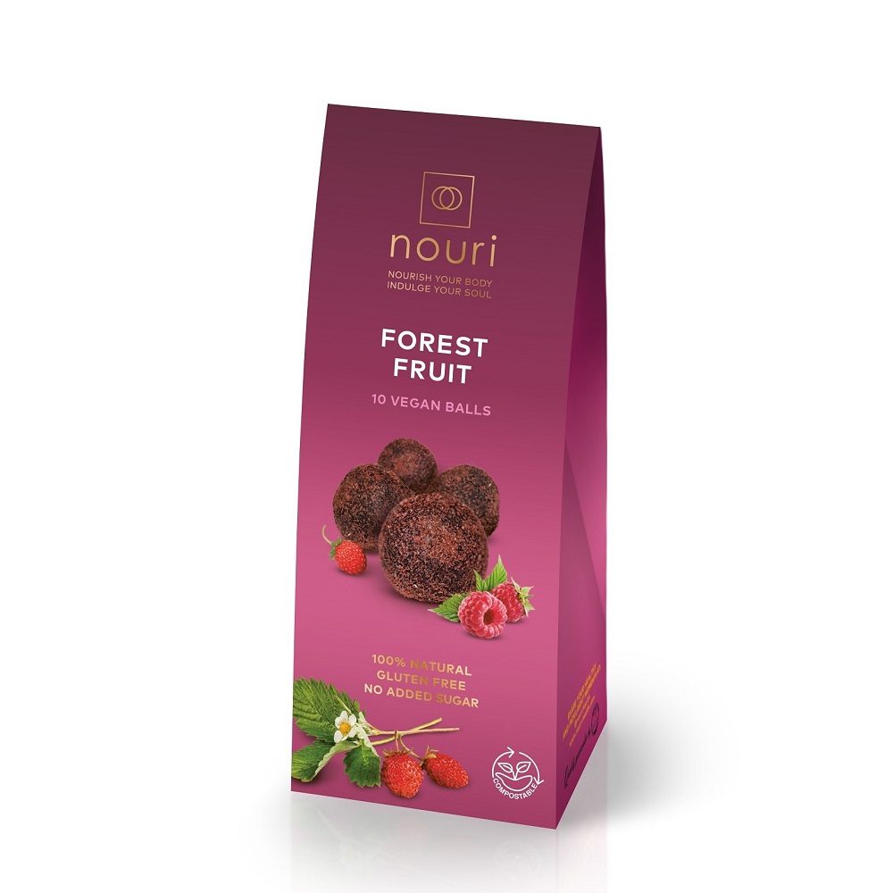 Trufe vegane cu fructe de padure Forest Fruit, 100 g, Nouri