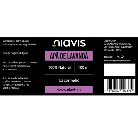 Apa de lavanda, 100 ml, Niavis 601400