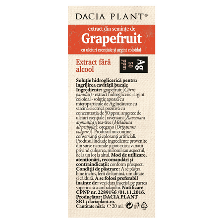 Extract din seminte de Grapefruit, 20 ml, Dacia Plant 593175
