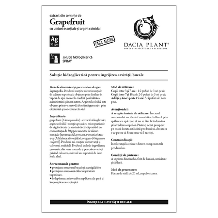 Extract din seminte de Grapefruit, 20 ml, Dacia Plant 593176