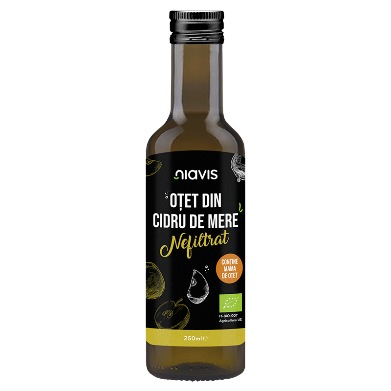 Otet Bio din cidru de mere nefiltrat, 250 ml, Niavis