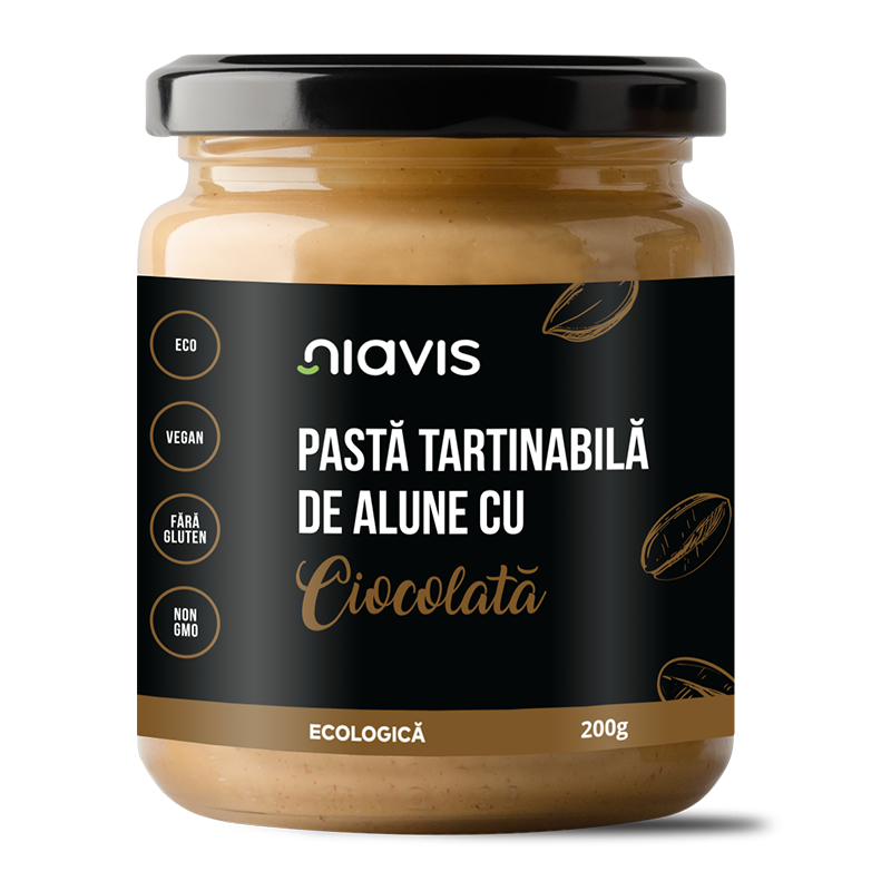 Pasta Bio tartinabila de alune cu ciocolata, 200 g, Niavis