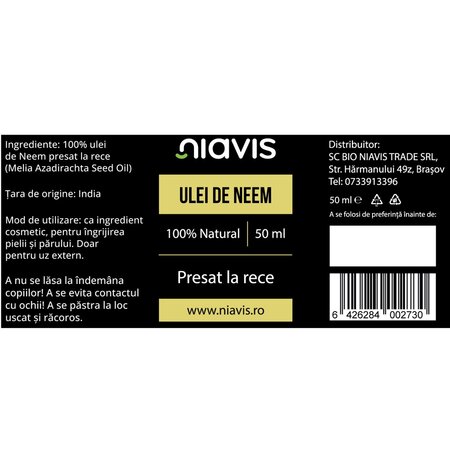 Ulei de Neem, 50 ml, Niavis 601687