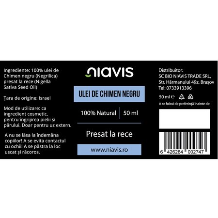 Ulei de Chimen Negru, 50 ml, Niavis 601685