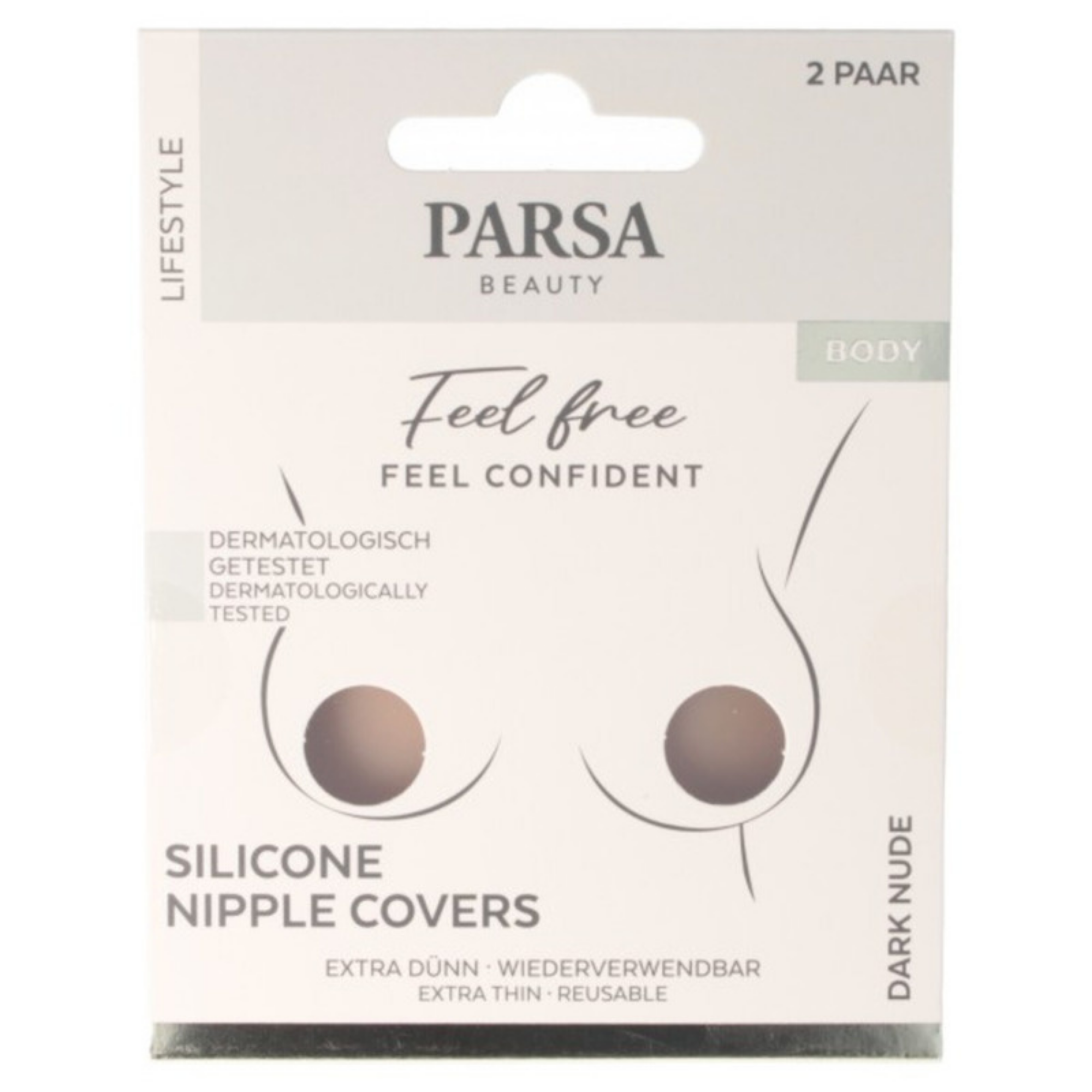 Pernite silicon adezive, nude inchis, 4 bucati, Parsa