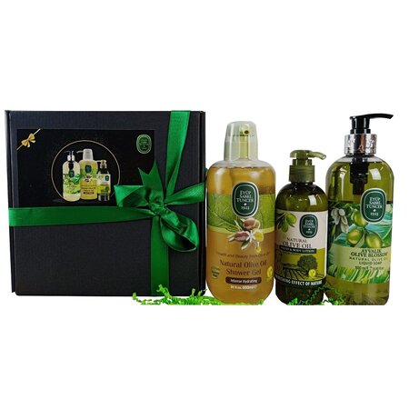 Pachet Olive Blossom Gel de dus 600 ml + Sapun lichid 500 ml + Lotiune de maini si de corp 250 ml, Eyup Sabri Tuncer 604121