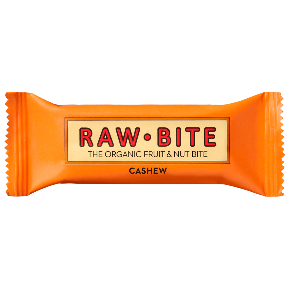 Baton fara gluten, fara zahar, cashew - caju, bio, 50 g, Raw Bite