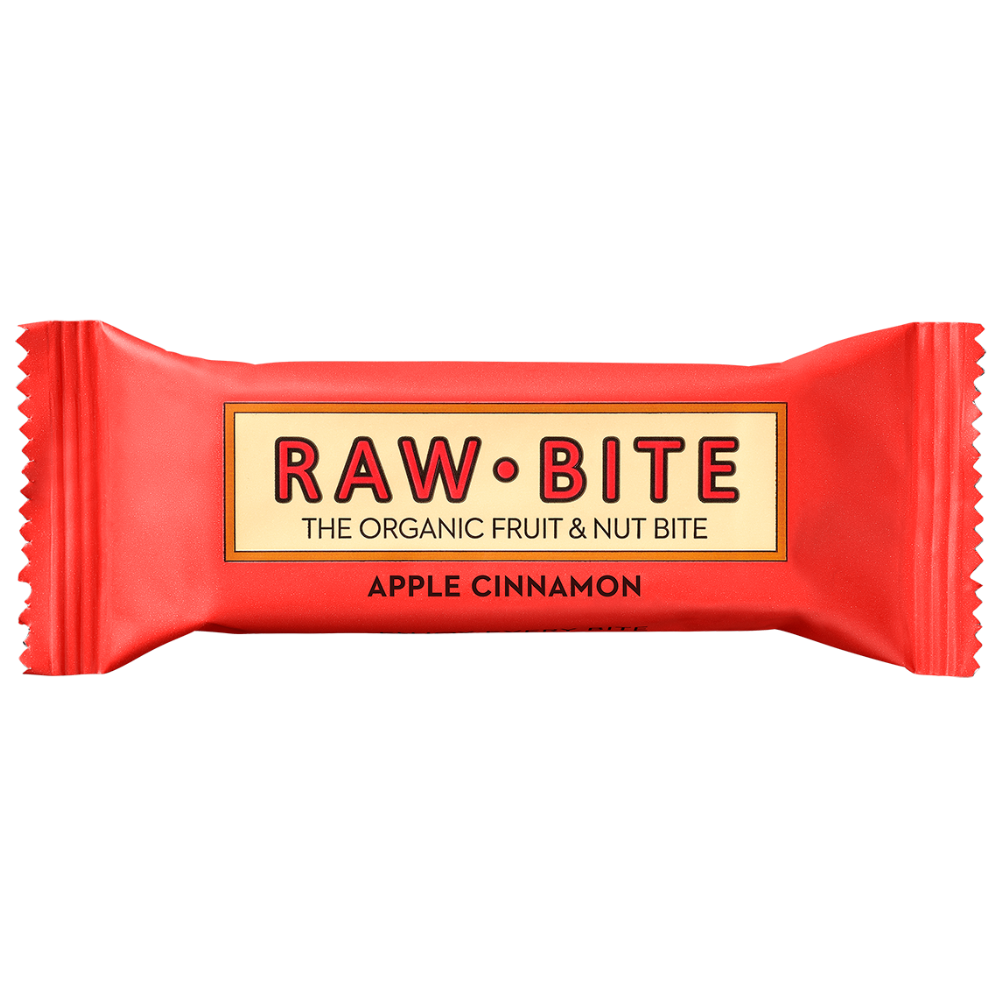 Baton fara gluten, fara zahar, apple cinnamon - mar cu scortisoara, bio, 50 g, Raw Bite