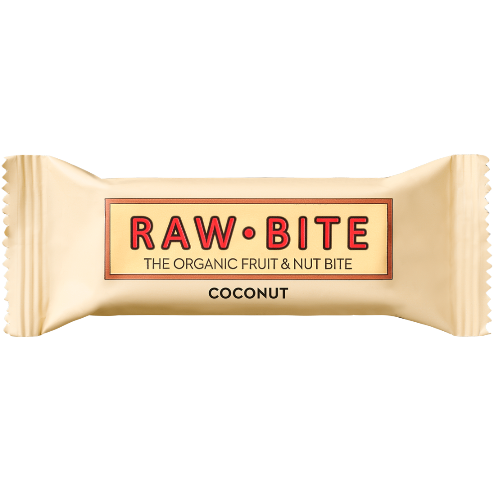 Baton fara gluten, fara zahar, coconut - nuca de cocos, bio, 50 g, Raw Bite