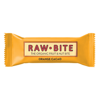 Baton fara gluten, fara zahar, orange cacao, bio, 50 g, Raw Bite