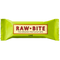 Baton fara gluten, fara zahar, spicy lime - limeta condimentata bio, 50 g, Raw Bite