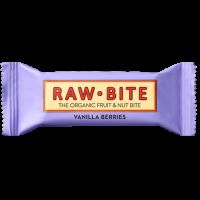 Baton fara gluten, fara zahar, fructe de padure si vanilie - vanilla berries bio, 50 g, Raw Bite