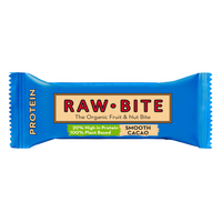 Baton proteic fara gluten, fara zahar, smooth cacao – cacao fina, bio, 50 g, Raw Bite