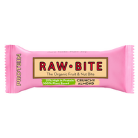 Baton proteic fara gluten, fara zahar, crunchy almond – migdale crocante, bio, 50 g, Raw Bite
