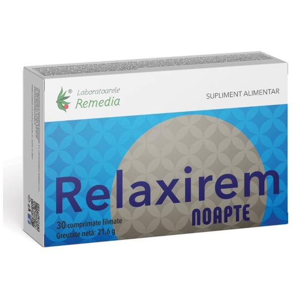 Relaxirem Noapte, 30 comprimate, Laboratoarele Remedia