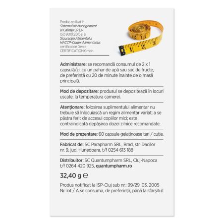 Lipostop cu otet de Mere, 60 capsule, Parapharm 690548