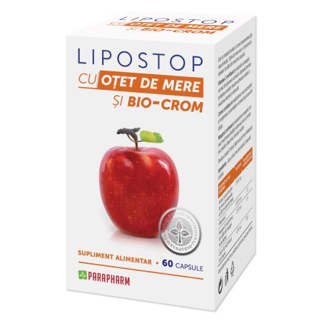 Lipostop cu otet de Mere, 60 capsule, Parapharm