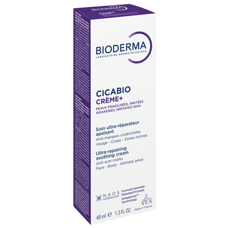 Crema reparatoare pentru leziuni superficiale, arsuri si cicatrici Cicabio Creme+, 40 ml, Bioderma 702332