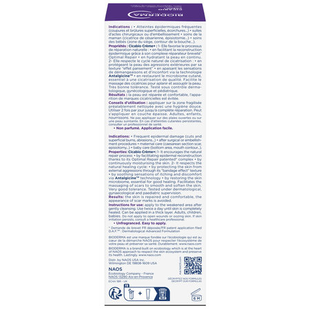 Crema reparatoare pentru leziuni superficiale, arsuri si cicatrici Cicabio Creme+, 40 ml, Bioderma 702334