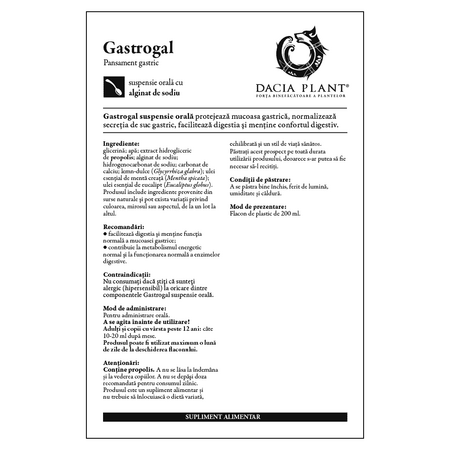 Suspensie orala Gastrogal, 200 ml, Dacia Plant 593971