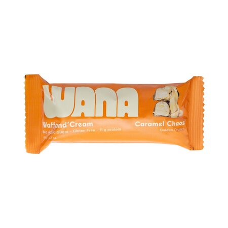 Napolitana proteica Wana Cocoa Chocolate and Salty Caramel, 43 g, Wana