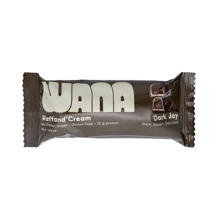 Napolitana proteica Wana Dark Chocolate and Dark Chocolate Cream, 43 g, Wana