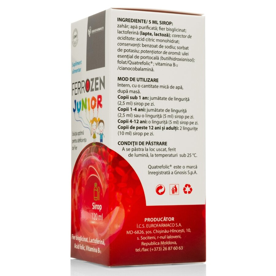 Sirop Ferrozen Junior, 120 ml, Eurofarmaco : Farmacia Tei online