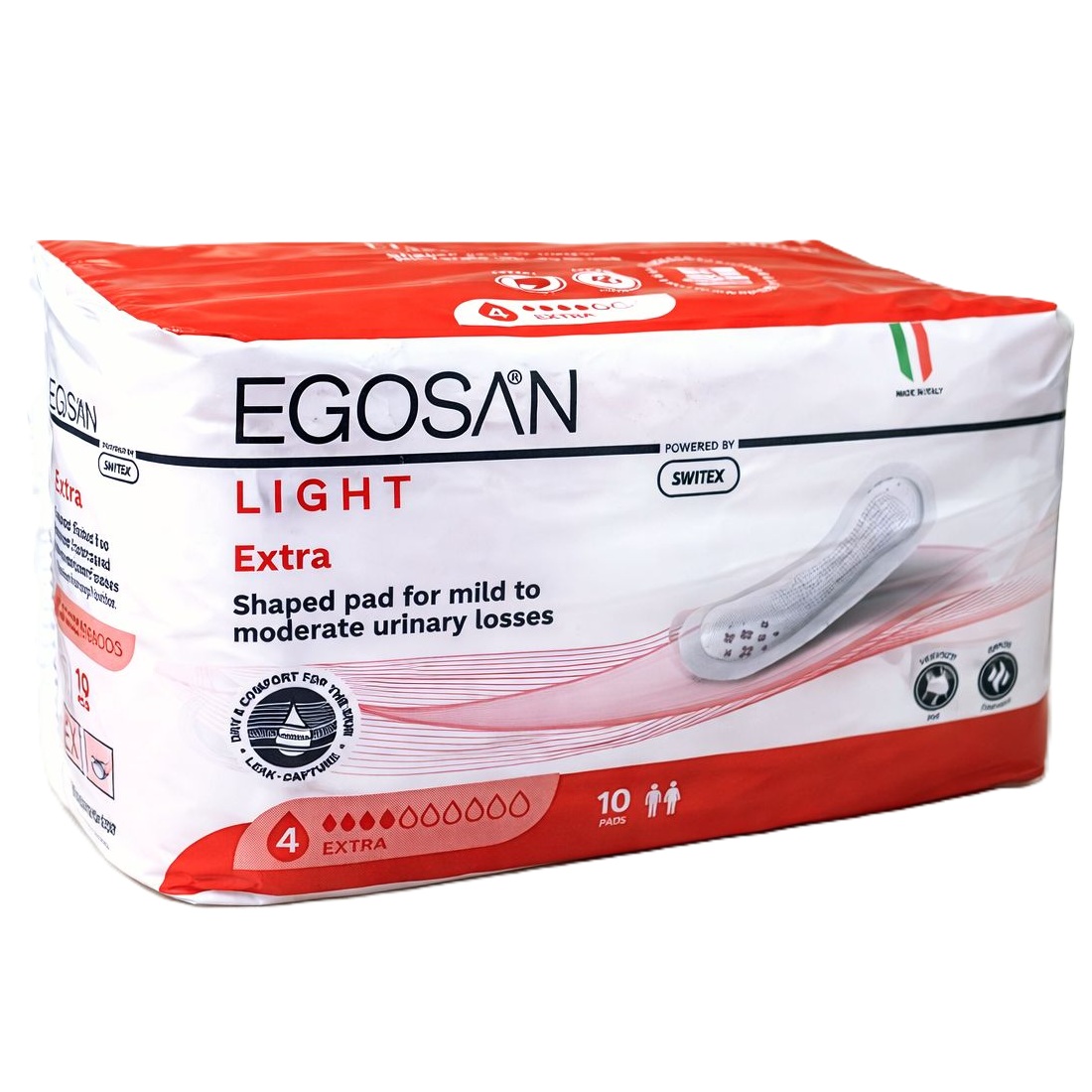 Absorbante pentru incontinenta urinara 4 picaturi Light Extra, 10 bucati, Egosan