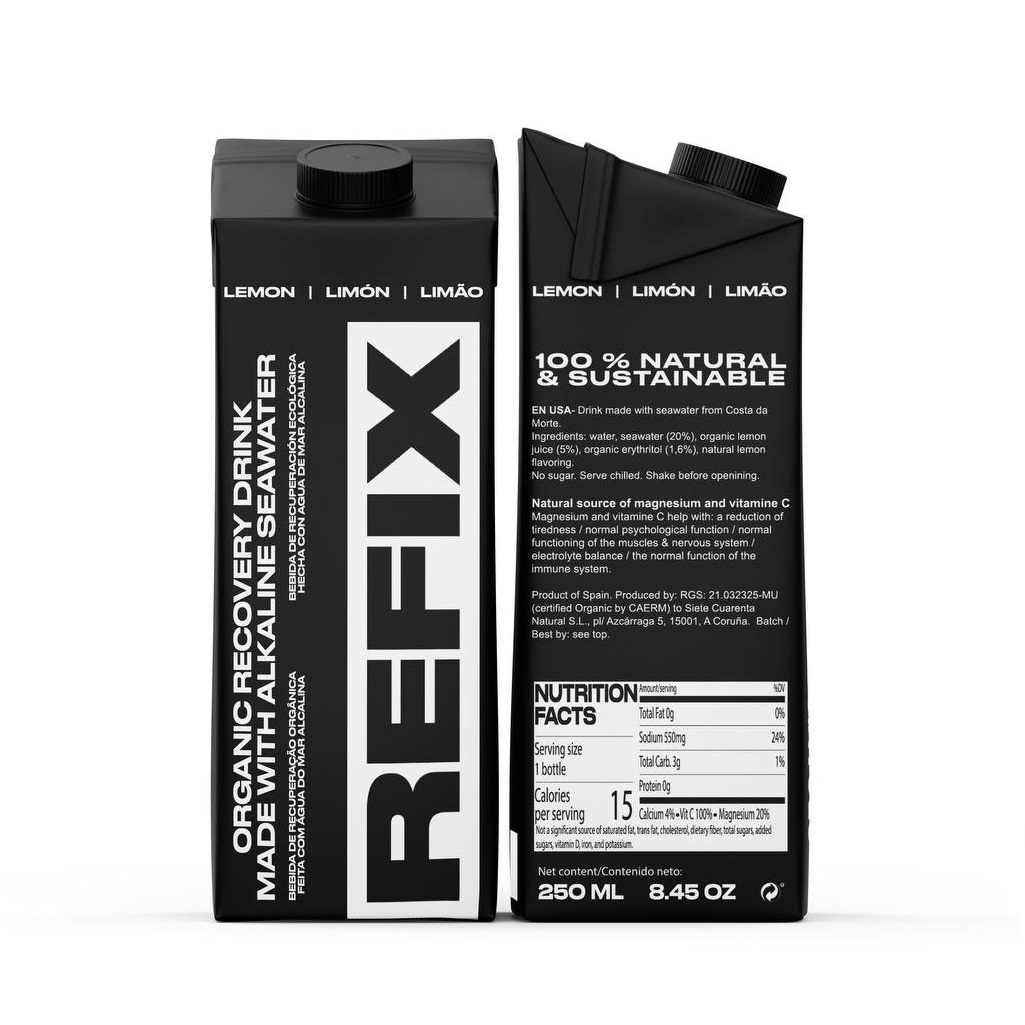 Bautura organica pentru refacere cu aroma de lamaie, 250 ml, Refix