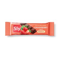 Ciocolata cu lapte si capsuni, 25 g, Sly Nutritia
